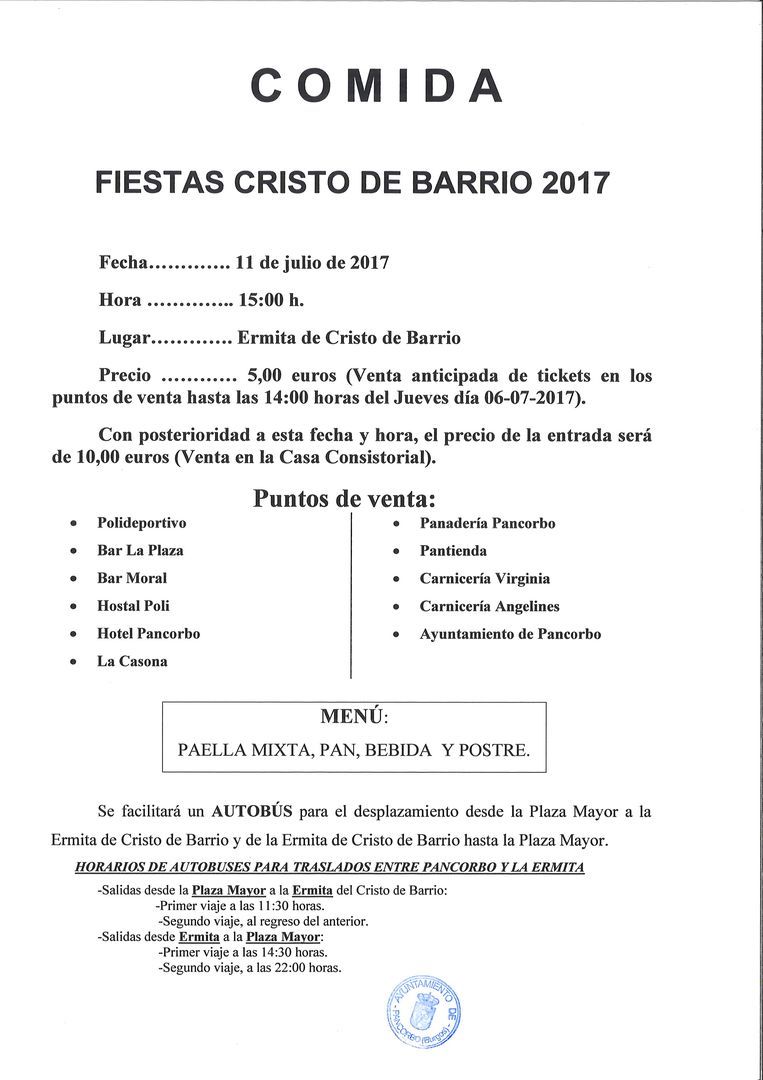 COMIDA CRISTO DE BARRIO 2017