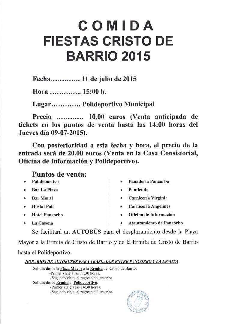 FIESTAS DE CRISTO DE BARRIO 2015 (10 Y 11 de Julio 2015)